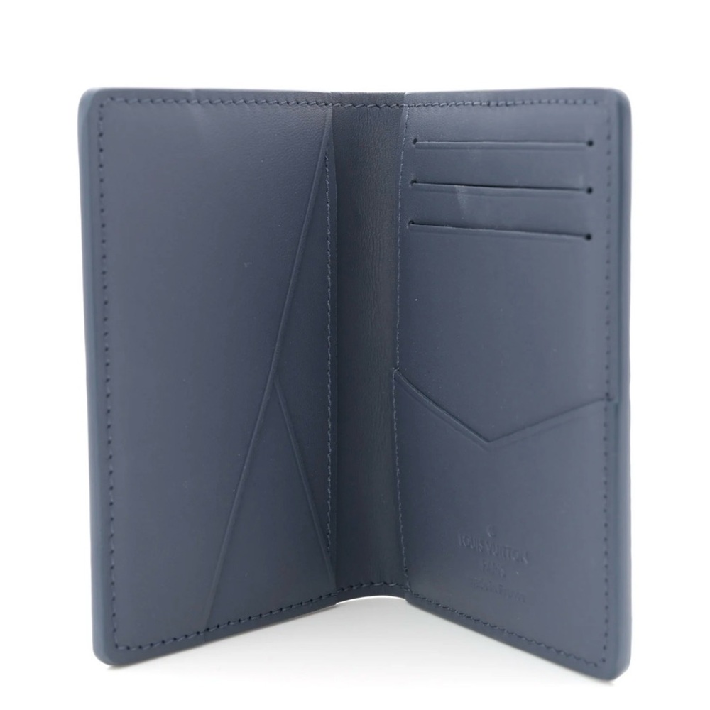 Louis Vuitton Navy & Light Blue Monogram wallet card money business Holder - Picture 5 of 7